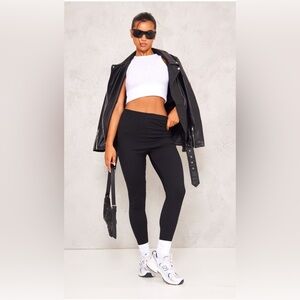 Pretty Little Thing black ribbed leggings